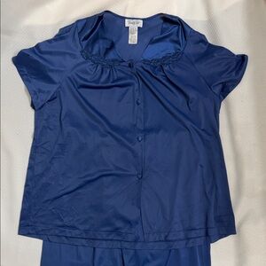 Vintage Vanity Fair Royal Blue Women's Pajama Set Large